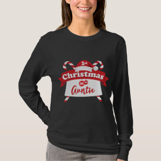 1e kerstfeest als tante t-shirt