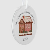 1e kerstfeest in ons nieuwe huis van peperkoek ornament (voorkant)