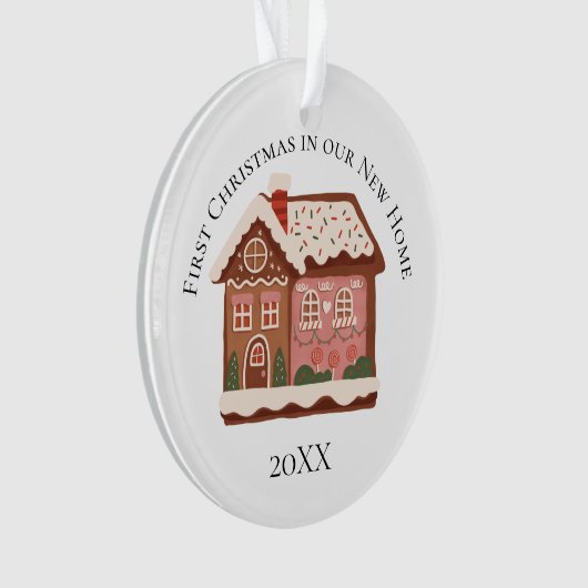 1e kerstfeest in ons nieuwe huis van peperkoek ornament (voorkant)
