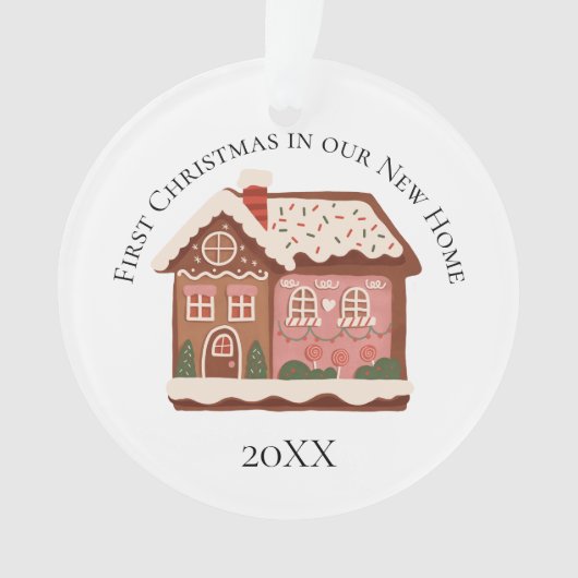 1e kerstfeest in ons nieuwe huis van peperkoek ornament (voorkant)