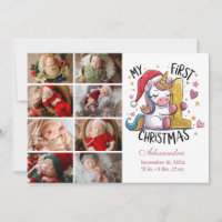 1e kerstfeest van de baby 8 foto Roze gouden eenh