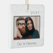 1e kerstfoto als koppel  keramisch ornament (Rechts)