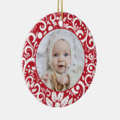 1e kerstfoto Elegant feestelijk Keramisch Ornament (Rechts)