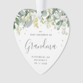 1e kerstfoto van grootouder/verwant met hart ornament (voorkant)