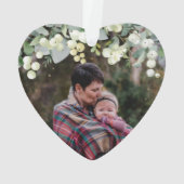 1e kerstfoto van grootouder/verwant met hart ornament (achterkant)