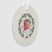 1e Kersthert met krans Aanpasbare Acryl Ornament (voorkant)
