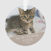 1e kerstkat foto-aandenken ornament (voorkant)