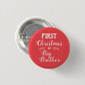 1e kerstman grote broerfamilie die wit is ronde button 3,2 cm (Voorkant /achterkant)