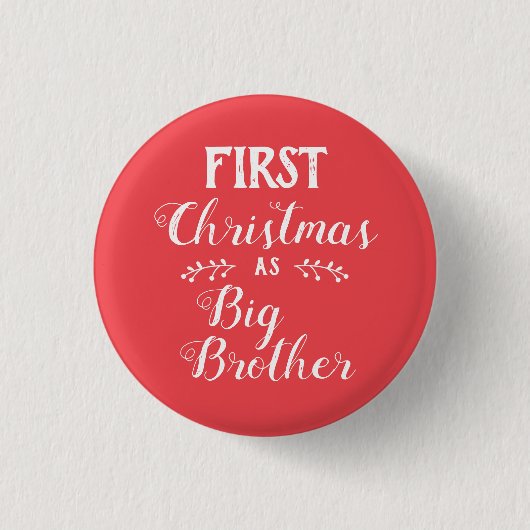 1e kerstman grote broerfamilie die wit is ronde button 3,2 cm (Voorkant)