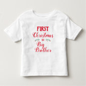 1e kerstman grote broerfamilie met rode tekst kinder shirts (Voorkant)