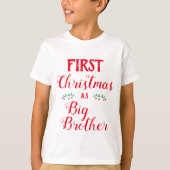 1e kerstman grote broerfamilie met rode tekst t-shirt (Voorkant)