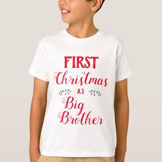 1e kerstman grote broerfamilie met rode tekst t-shirt (Voorkant)