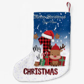 1e Kerstman Hoed Witte Sneeuw Baby Rendier Kleine Kerstsok (Achterkant)