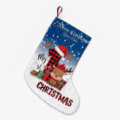 1e Kerstman Hoed Witte Sneeuw Baby Rendier Kleine Kerstsok (Voorkant (Hangend))