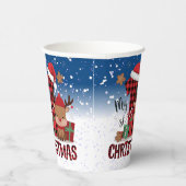 1e Kerstman Hoed Witte Sneeuw Baby Rendier Papieren Bekers (Rechts)