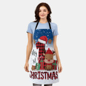 1e Kerstman Hoed Witte Sneeuw Baby Rendier Schort (Gedragen)