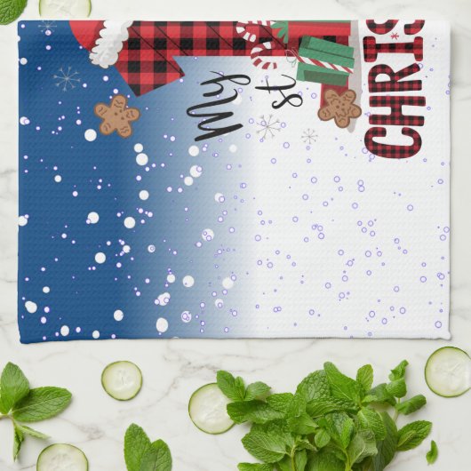 1e Kerstman Hoed Witte Sneeuw Baby Rendier Theedoek (Gevouwen)