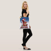 1e Kerstman Hoed Witte Sneeuw Baby Rendier Tote Bag (Op model)