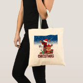1e Kerstman Hoed Witte Sneeuw Baby Rendier Tote Bag (Voorkant (product))