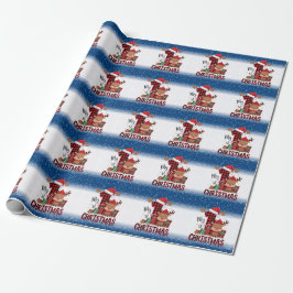 1e Kerstman Sinterklaas Hoed Witte Sneeuw Baby Ren Cadeaupapier