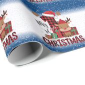1e Kerstman Sinterklaas Hoed Witte Sneeuw Baby Ren Cadeaupapier (Rol Hoek)