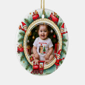 1e kerstmis 2-zijdig, Holiday Express Keramisch Ornament (Rechts)