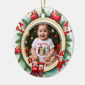 1e kerstmis 2-zijdig, Holiday Express Keramisch Ornament (Links)