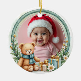 1e Kerstmis 2-zijdig Onze Geschenk Aandenken Keramisch Ornament