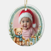 1e Kerstmis 2-zijdig Onze Geschenk Aandenken Keramisch Ornament (Links)