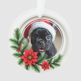 1e kerstmis 2-zijdig “Paws & Poinsettias” Ornament