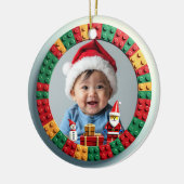 1e kerstmis 2-zijdig, Santa's lieveling Keramisch Ornament (Links)