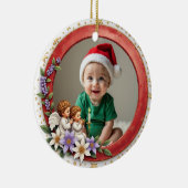 1e kerstmis 2-zijdige Cherub Joy Keramisch Ornament (Rechts)