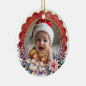1e Kerstmis 2-zijdige Engel's Eerste Kerstlied Keramisch Ornament (Rechts)