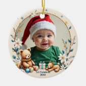 1e Kerstmis 2-zijdige Starry Snuggles Keramisch Ornament (Voorkant)