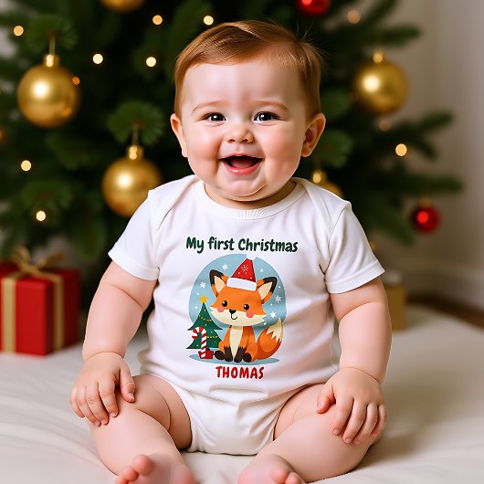 🎄1e Kerstmis, aangepaste tekst, Snoepriet Welp Romper