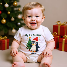 🎄1e Kerstmis, aangepaste tekst, Waddle & Wonder Romper
