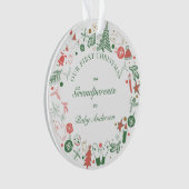 1e Kerstmis als grootouders Ornament (voorkant)