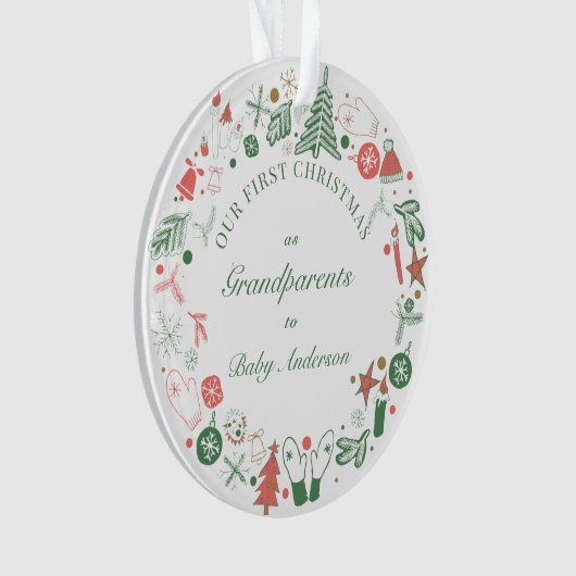 1e Kerstmis als grootouders Ornament (voorkant)