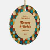 1e Kerstmis als Mam & Pap  Puzzel Foto Keramisch Ornament (Rechts)