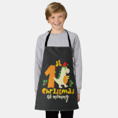 1e Kerstmis Als Mama Xmas Schattigee Dinosaurus Schort (Gedragen)