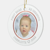 1e Kerstmis als Opa Modern Twee Foto Keramisch Ornament (Links)