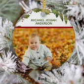 1e Kerstmis als tante 2 Foto Holly Wreath Elegant Keramisch Ornament