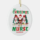 1e Kerstmis als Verpleegkundige Custom Keramisch Ornament (Rechts)
