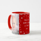 1e Kerstmis Baby Custom Foto Nieuwe Moeder Pap Roo Mok (Voorkant links)