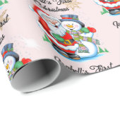 1e Kerstmis Baby meisjesnaam Sinterklaas Cadeaupapier (Rol Hoek)