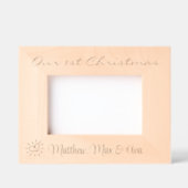 1e Kerstmis, Drieling, Tweeling, Gift, 6x4", Gegraveerde Lijstjes (Voorkant)