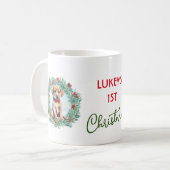 1e Kerstmis Geel Lab Labrador Retriever Hond Koffiemok (Voorkant links)