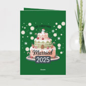 1e kerstmis getrouwd 2025 | Feestelijke kerstcake Kaart (Achterkant)