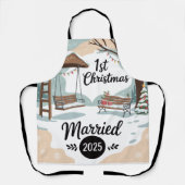 1e Kerstmis Getrouwd 2025 | Rustieke Winterse Tafe Schort (Voorkant)