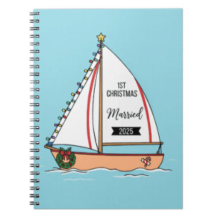 1e Kerstmis Getrouwd 2025   Schattig Maritiem Notitieboek